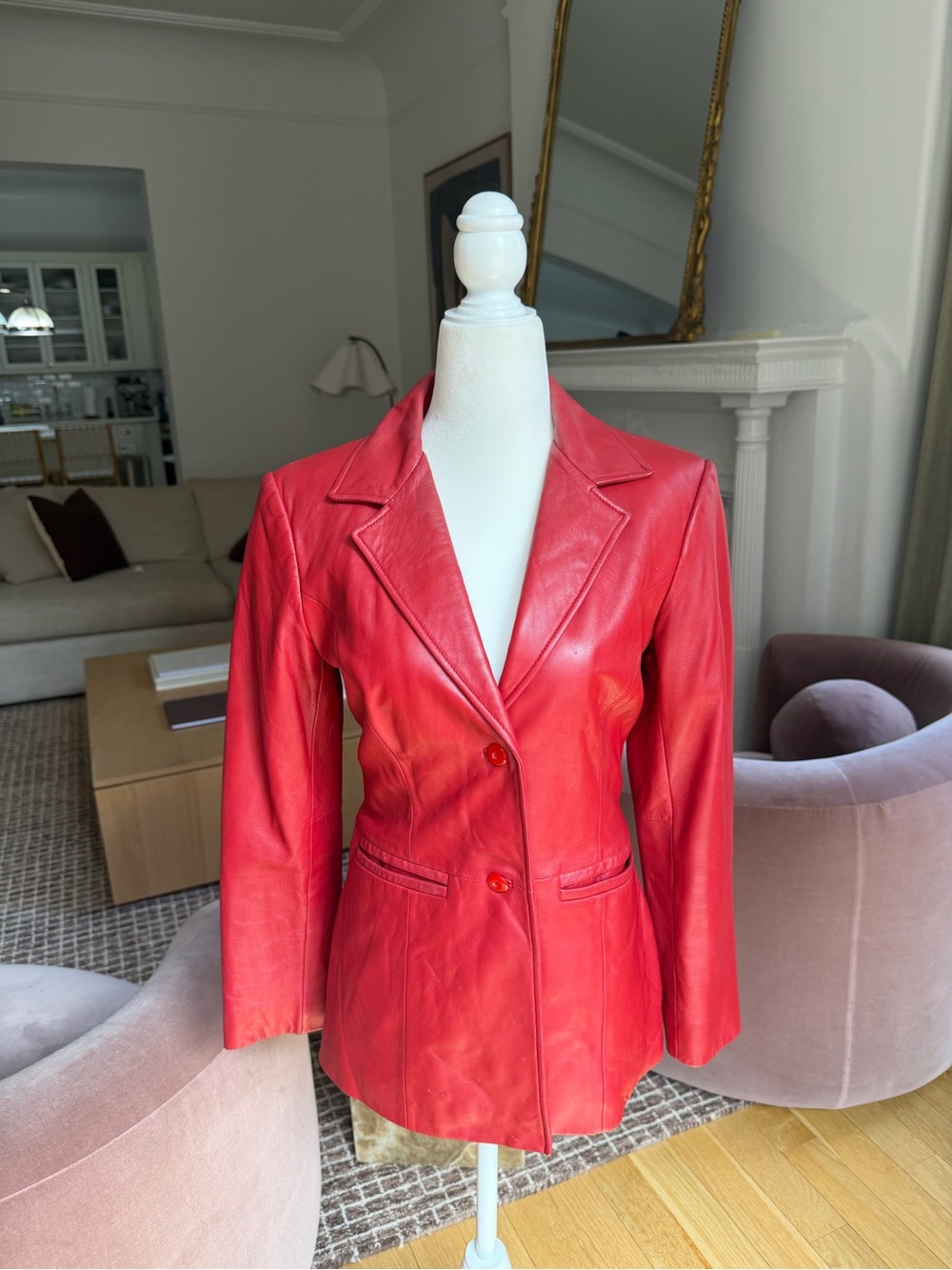 Classiques Entier Red Leather Blazer